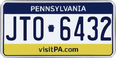PA license plate JTO6432