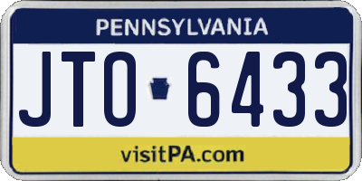 PA license plate JTO6433