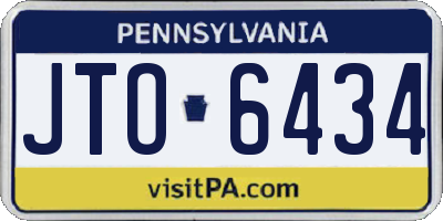 PA license plate JTO6434