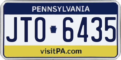 PA license plate JTO6435