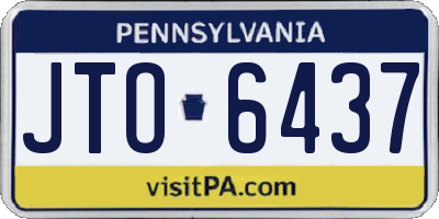 PA license plate JTO6437