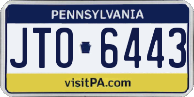 PA license plate JTO6443