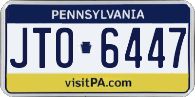 PA license plate JTO6447