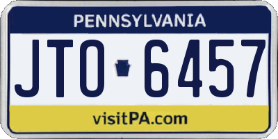 PA license plate JTO6457