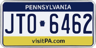 PA license plate JTO6462