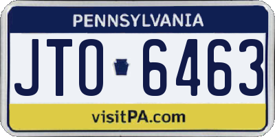 PA license plate JTO6463
