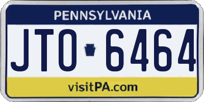 PA license plate JTO6464