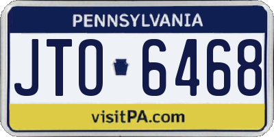 PA license plate JTO6468