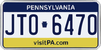 PA license plate JTO6470