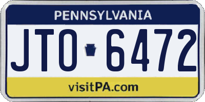 PA license plate JTO6472