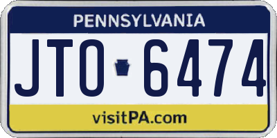 PA license plate JTO6474