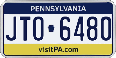 PA license plate JTO6480