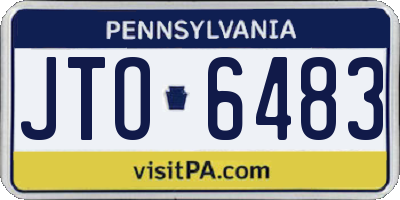 PA license plate JTO6483