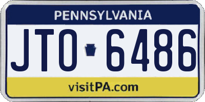 PA license plate JTO6486