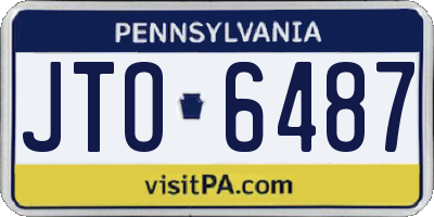 PA license plate JTO6487