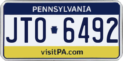 PA license plate JTO6492