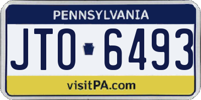 PA license plate JTO6493