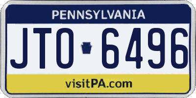 PA license plate JTO6496