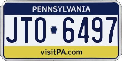 PA license plate JTO6497