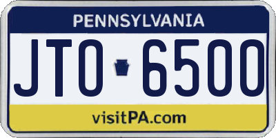 PA license plate JTO6500