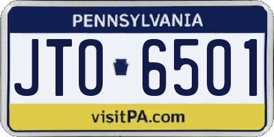 PA license plate JTO6501