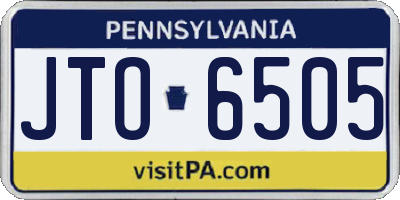PA license plate JTO6505
