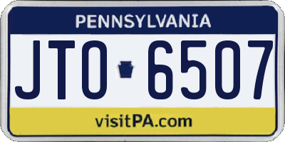 PA license plate JTO6507