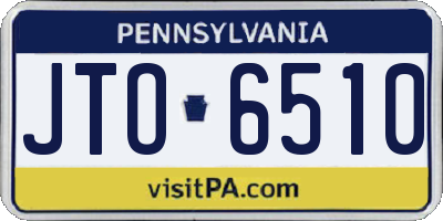 PA license plate JTO6510