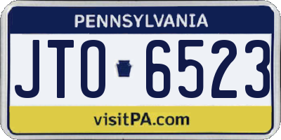 PA license plate JTO6523