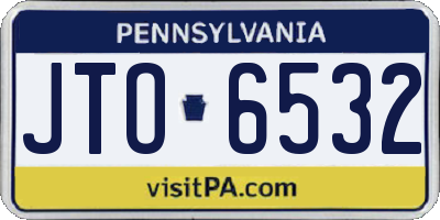 PA license plate JTO6532