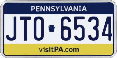 PA license plate JTO6534