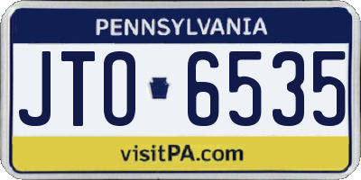 PA license plate JTO6535