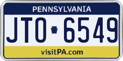 PA license plate JTO6549
