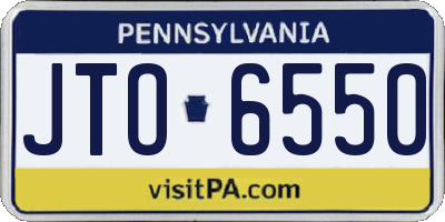 PA license plate JTO6550