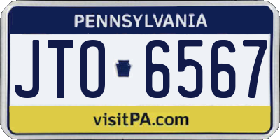 PA license plate JTO6567