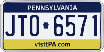 PA license plate JTO6571