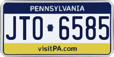 PA license plate JTO6585