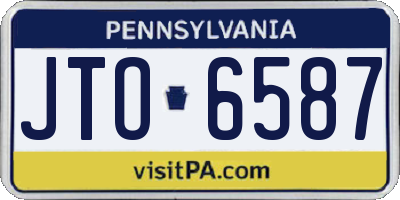 PA license plate JTO6587
