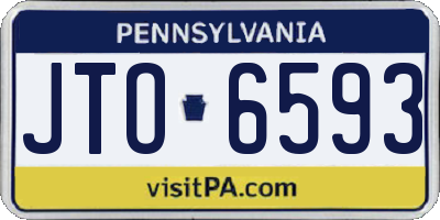 PA license plate JTO6593