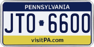 PA license plate JTO6600