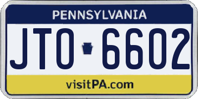 PA license plate JTO6602