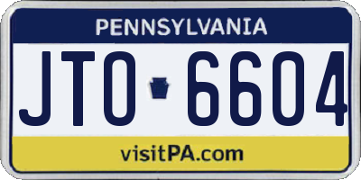 PA license plate JTO6604