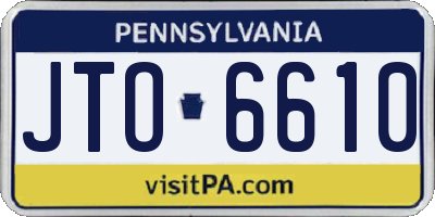 PA license plate JTO6610