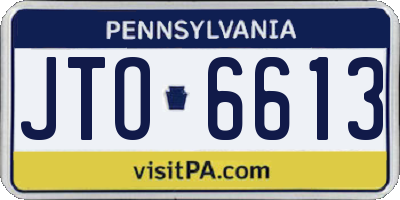 PA license plate JTO6613
