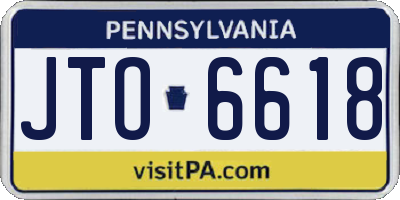 PA license plate JTO6618