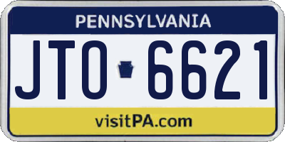 PA license plate JTO6621