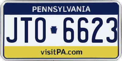 PA license plate JTO6623