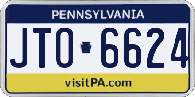 PA license plate JTO6624