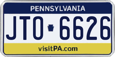 PA license plate JTO6626