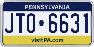 PA license plate JTO6631
